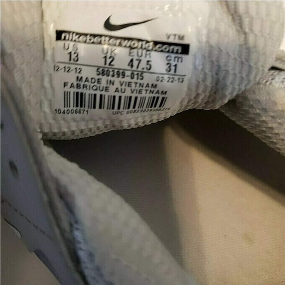 Nike Lunarlon Lunar Flash Athletic Shoes Gray White Mens 13 - Picture 7 of 9